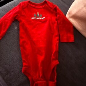 Carter's Red Merry and Bright Bodysuit